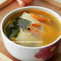 豆腐海藻鮮蝦湯的做法