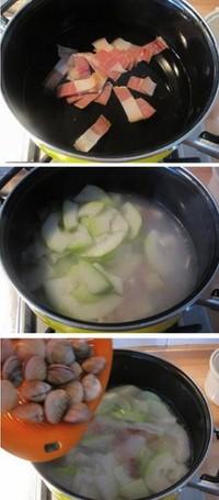 冬瓜火腿蛤蜊湯的做法圖解3
