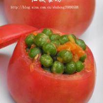青豆釀番茄的做法