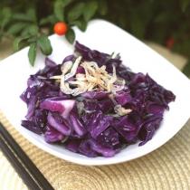 紫甘藍炒蝦皮的做法