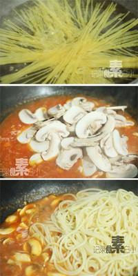 番茄口蘑義麵的做法圖解3