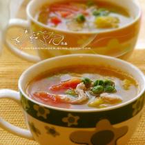 南瓜豌豆蕃茄湯的做法