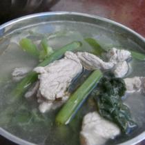 南瓜苗肉片湯的做法