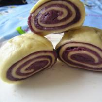 紫薯雙色切饅頭的做法