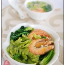 鮮蝦翡翠疙瘩湯的做法