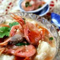 北極甜蝦疙瘩湯的做法