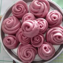 紫薯玫瑰花饅頭的做法