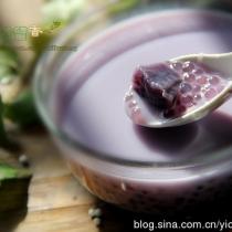 紫薯西米奶香湯的做法
