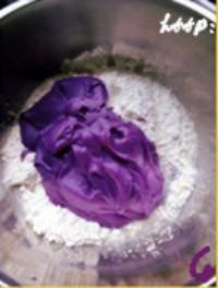 紫薯開花饅頭的做法圖解4