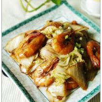 大蝦炒白菜的做法