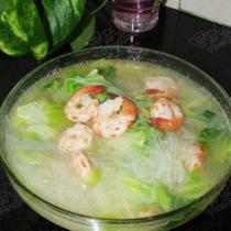 粉絲白菜蝦仁湯的做法