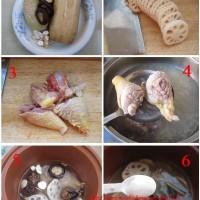 蓮藕香菇鮮雞湯的做法圖解1