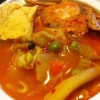 韓式泡菜海鮮豆腐菌菇湯的做法圖解2