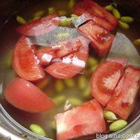 番茄榨菜毛豆子蛋湯的做法圖解3