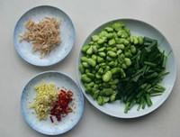 韭菜蝦米炒蠶豆的做法圖解1