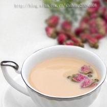 玫瑰奶茶的做法
