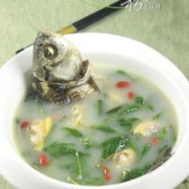 鯽魚花蛤枸杞葉湯的做法