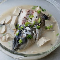 魚頭燉豆腐的做法