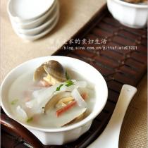 火腿蛤蜊蘿卜絲濃湯的做法