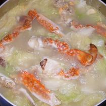 白菜花蟹湯的做法