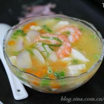 鮮菱蝦仁豆腐湯的做法
